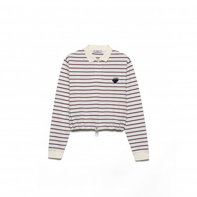 PRADA STRIPED PIQUÉ POLO SHIRT 39608